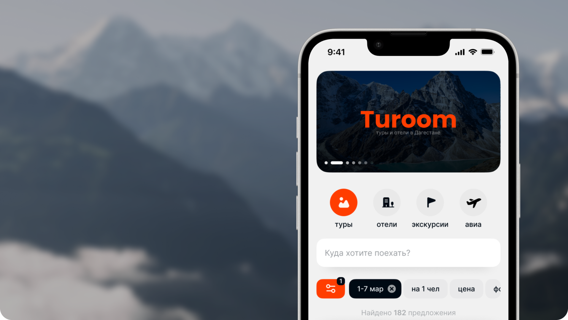 Интерфейс проекта Turoom